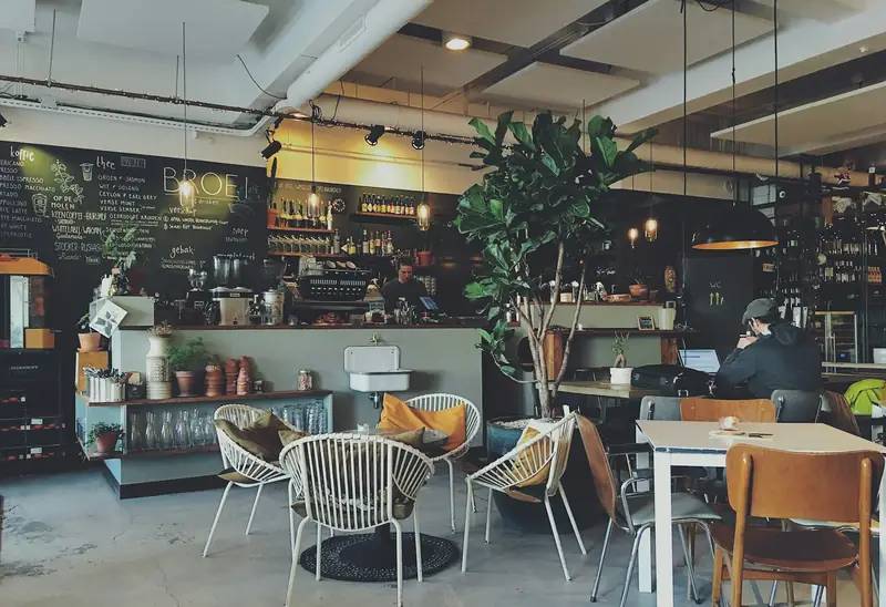 Warm cafe interior